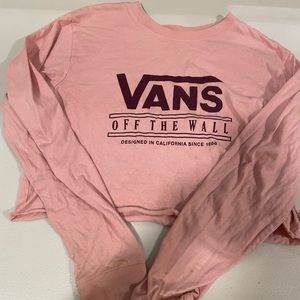 vans pink longsleeve crop